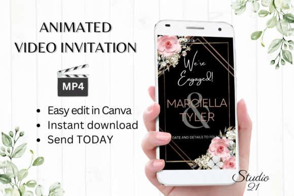 Announce Your Engagement with the Boho Engagement Announcement W1125B
