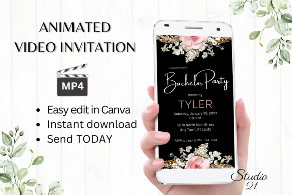 Boho Bachelor Party Invite W5127: Your Digital Celebration Starter