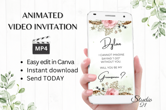 Boho Groomsman Proposal W3126GM: Your Digital Evite Toolkit