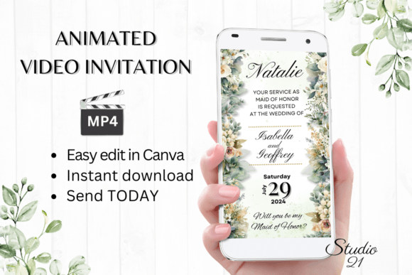Digital Maid of Honor Proposal W3424MH: A Guide to Your Animated Invite