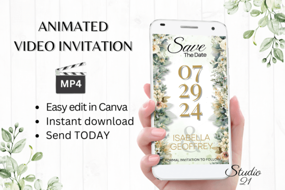 Digital Save the Date Announcement W2424: A Modern Evite Solution