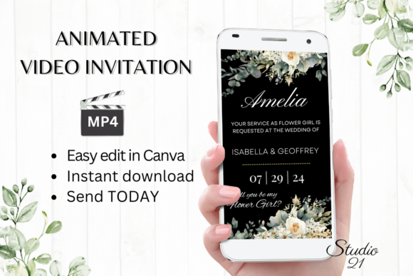 Electronic Flower Girl Proposal W3423FG: A Digital Invitation That Captures the Magic