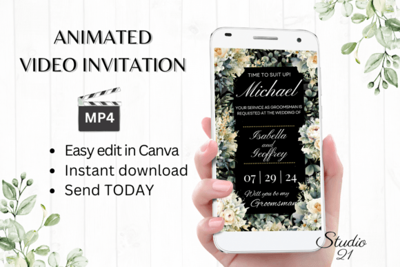 Electronic Groomsman Proposal W3421GM: A Digital Animated Invitation