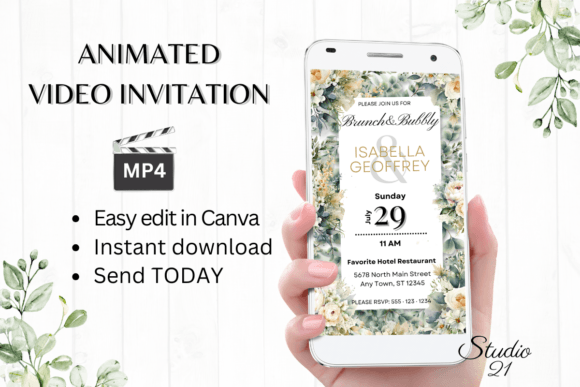 Electronic Wedding Brunch Invite W9420: Your Digital Solution
