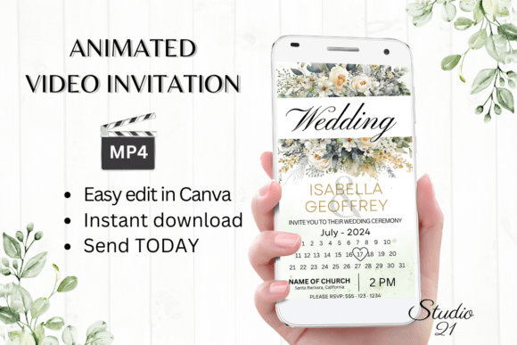 Electronic Wedding Invitation W8426B: A Modern Digital Evite