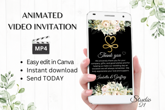 Electronic Wedding Thank You W9429TU: A Modern Script for Gratitude