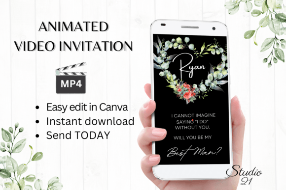 Floral Best Man Proposal W3139BM: A Modern Script for Memorable Asks