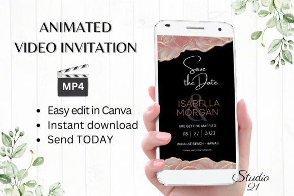 Modern Invitations: The Digital Save the Date Announcement W2929
