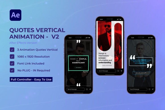 Quotes Stories V2: Dynamic After Effects Templates for Social