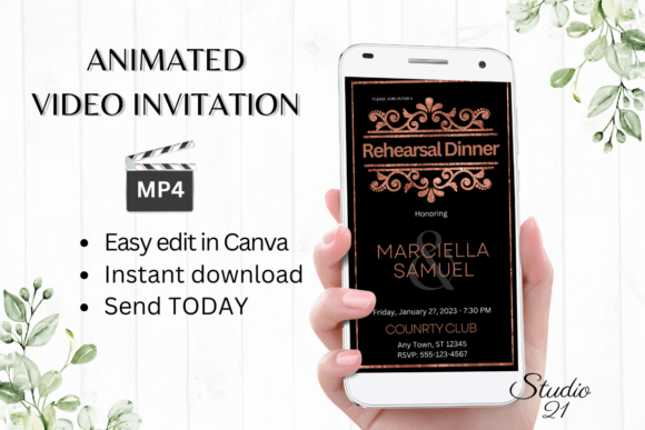 Streamline Your Event Planning with the Minimalist Rehearsal Dinner Invite W7927